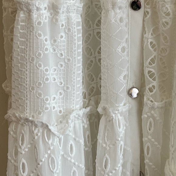 WHBM white eyelet spring/summer sleeveless maxi dress.  NEW.  Feminine and sexy - Picture 3 of 4